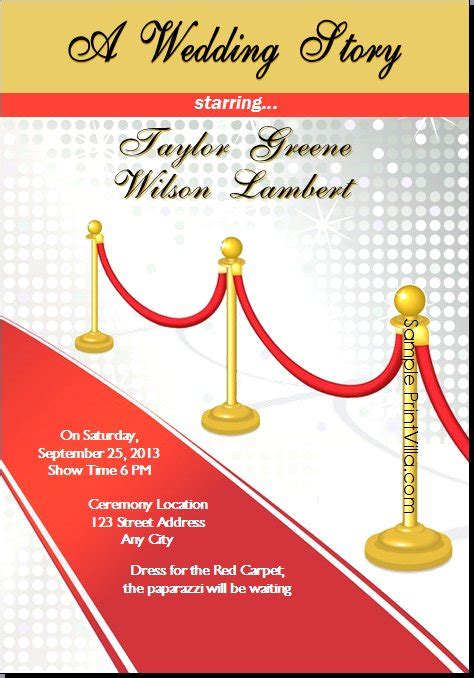 Red Carpet Invitations Templates