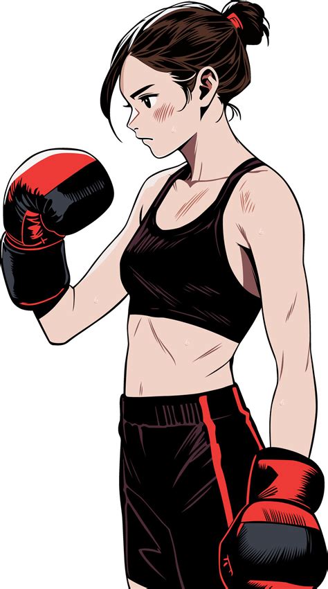 anime female boxer wearing boxing gloves 35216993 Vector Art at Vecteezy