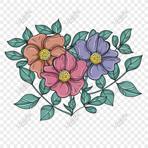 Vector Mano Dibujo Flores Decorativas PNG Imágenes Gratis Lovepik