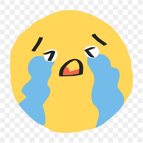 PNG sobbing face sticker cute | Premium PNG Sticker - rawpixel