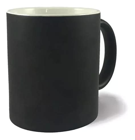 Taza Mágica Para Sublimar Negra Mate Cerámica X 36