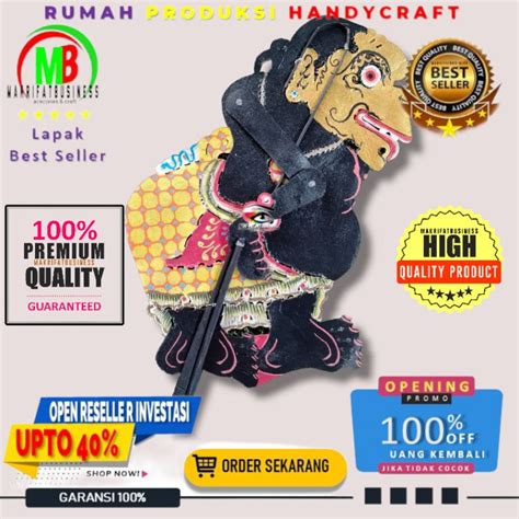 Jual Wayang Kulit Sapi Asli Tokoh Bagong Hitam Kulit Sapi Asli Premium