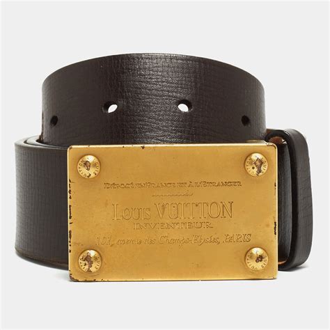 Louis Vuitton Dark Brown Leather Inventeur Belt 90cm Louis Vuitton The Luxury Closet