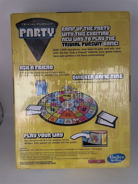 New Sealed Hasbro Trivial Pursuit Party Game Ebay