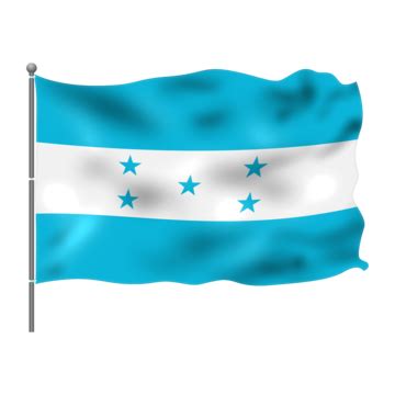 Bandera De Honduras Ondea Con Un Poste PNG ,dibujos Estrella, Azul ...