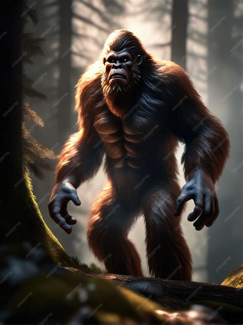 Illustration of an ultra realistic caveman in dramatic light fog ...