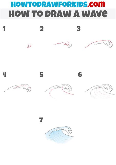 How To Draw A Wave Step By Step Drawing Easy Doodles Drawings Wave