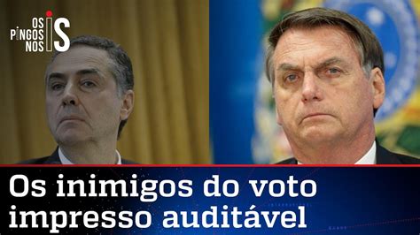 Bolsonaro volta a criticar militância de Barroso contra o voto