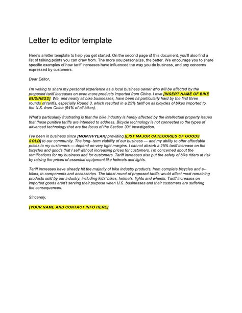 Professional Letter To The Editor Templates Templatearchive