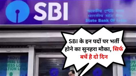 Sbi Vacancy 2024 एसबीआई के इन पदों पर भर्ती होने का सुनहरा मौका सिर्फ