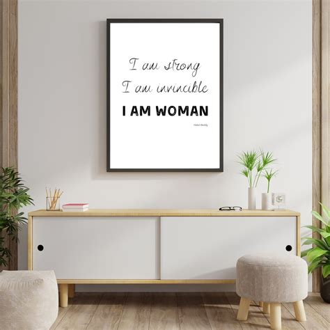 I Am Woman Print I Song Lyrics Print I Printable Wall Art I Minimalist