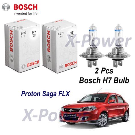 Proton Saga Flx Headlamp Light Bulb Bosch H V W Pcs Xpower