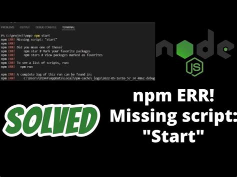 Npm Err Missing Script Start How To Fix This Error