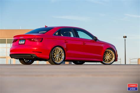 Perfect Combo Of Red And Gold Audi A3 On Custom Wheels — Gallery