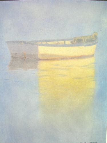 Camille Leblond Pastels Barque Dans La Brume Ii