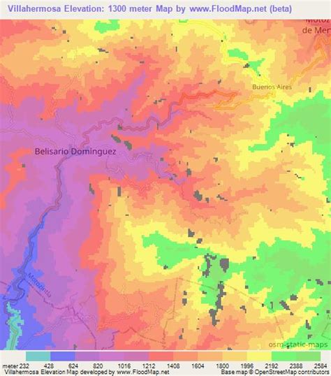 elevation  villahermosamexico elevation map topography contour