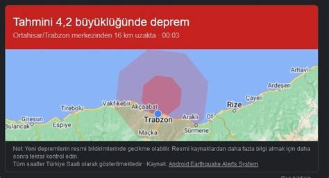 Son Dakika Trabzon Da Deprem Oldu Trabzon Haber Son Dakika Trabzon