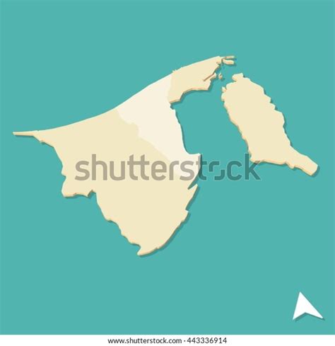 Modern Brunei Three Dimensional Vector Map Stock Vector Royalty Free