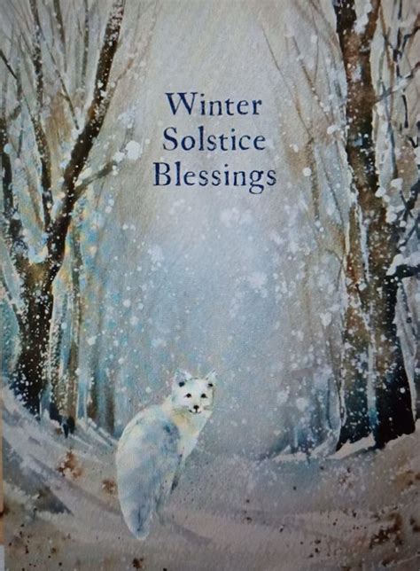 A Painting Of A White Fox In The Woods With Snow Falling On It S Ground