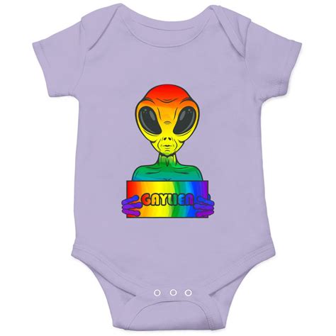 Lgbt Pride Gay Alien Gaylien Rainbow Flag Support Ufo Lover Onesies Sold By Rooseveltmcenany