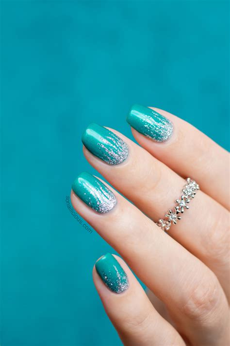 Mint Green And Silver Nails