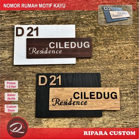 Jual Nomor Runah Motif Kayu Timbul Nomor Rumah Aesthetic Nomor