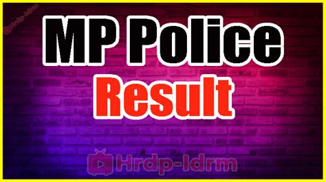 MP Police Result 2024 Constable Merit List Cut Off Marks Link