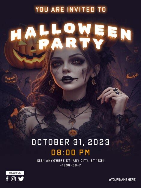 Premium Psd Psd Halloween Party Poster Design