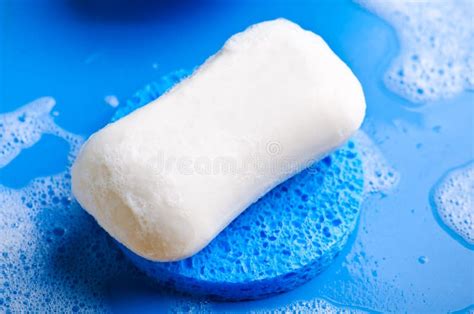 Blue Soap Bar Stock Photo Image Of Bubble Wash Care 17713682