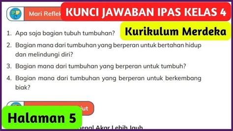 Soal And Kunci Jawaban Buku Ipas Kelas 4 Sd Halaman 5 Apa Saja Bagian