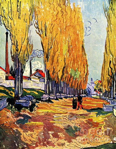 Les Alyscamps Falling Leaves Greeting Card By Vincent Van Gogh