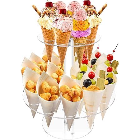 Amazon Jusalpha Clear Acrylic Ice Cream Cone Sushi Hand Roll Stand