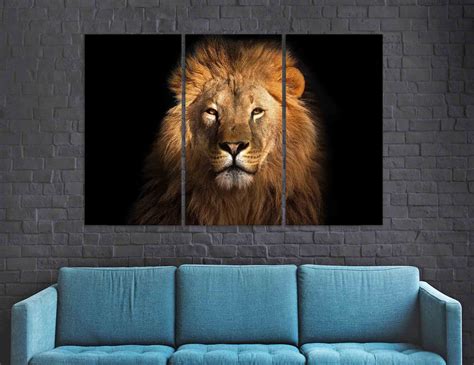 African Lion Canvas Print Lion Wall Art Lion Photo Animal Wall Etsy