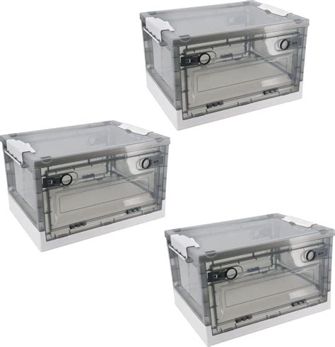 GENCAM Lot de 3 boîtes de rangement pliables avec couvercle boîte en