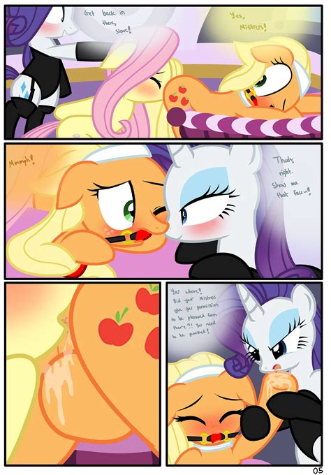 Rule 34 Applejack Mlp Ball Gag Bondage Comic Dialog Domination