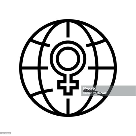 Women Empowerment Feminism Woman Line Icon Vector Illustration Stock