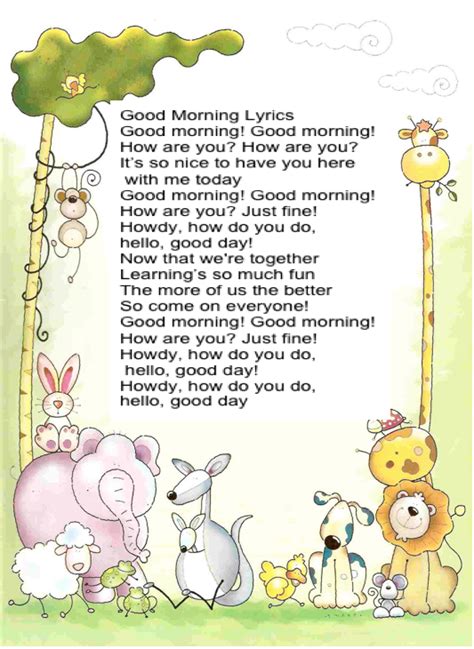 Good Morning To You Song Lyrics