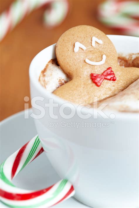 Gingerbread Man In Hot Chocolate Stock Photo Royalty Free FreeImages