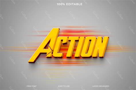 Action Font Style Text Effect Free Photoshop Psd File