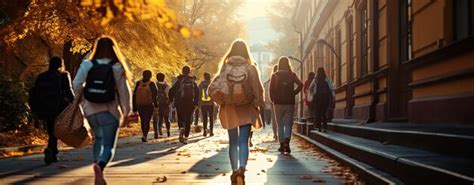 premium ai image group  students walking  campus