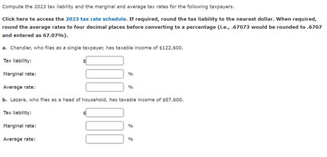 Solved Compute The Tax Liability And The Marginal And Chegg