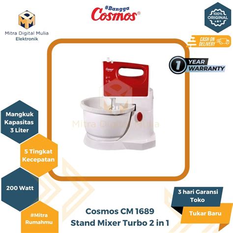 Jual Cosmos CM 1689 Stand Mixer Otomatis Dengan Bowl 3 Liter Shopee