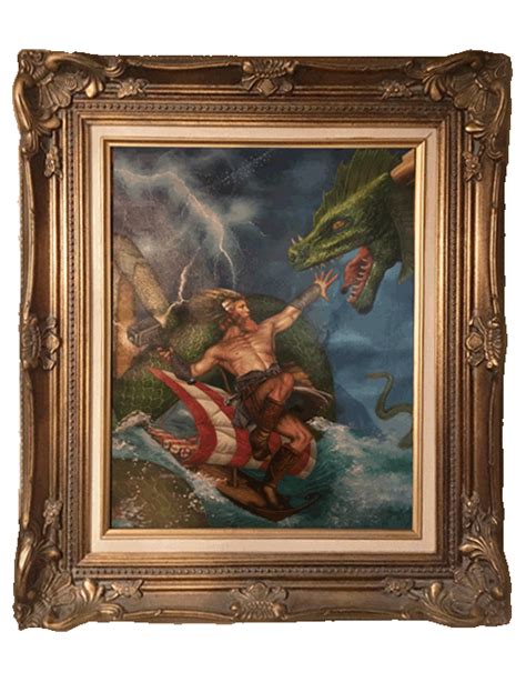 Thor And The Midgard Serpent Original Oil Painting By Howard David Johnson