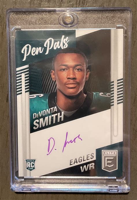 Panini Donruss Elite Pen Pals Purple Ink Devonta Smith Rookie Auto