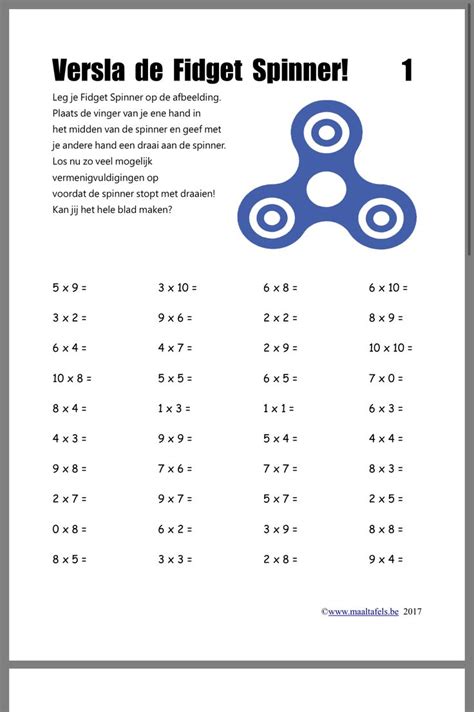 Sommen In De Tijd Van Een Spinner Wiskunde Spelletjes Tafels Oefenen