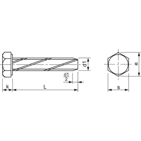 Din A M X Verzinkt Gewindeschneidschraube Mit Sechskantkopf