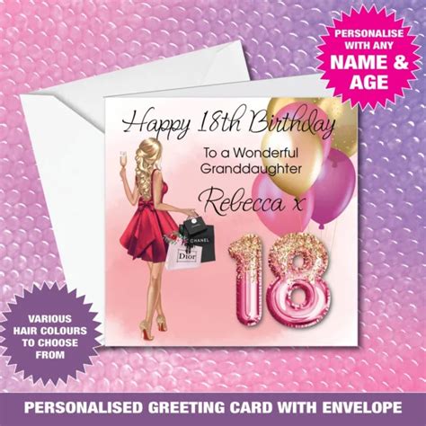 Personalised Birthday Card Female 18th 21st 30th Friend Daughter Sister Niece 33 £3 73 Picclick Uk