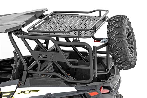 Tubular Rear Cargo Rack Spare Tire Mount Polaris RZR XP