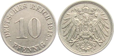 Kaiserreich 1915 A 10 Pfennig großer Adler vz MA Shops