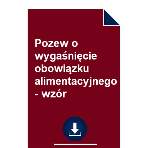 Pozew O Wyga Ni Cie Obowi Zku Alimentacyjnego Wz R Pobierz